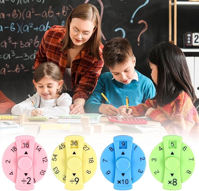 9 Pcs Math Fidget Spinners – Educational Fidget Toys for Kids | Learn Multiplication & Division with Math Spinner Game | Classroom Rewards & Home Learning nirvanaguru