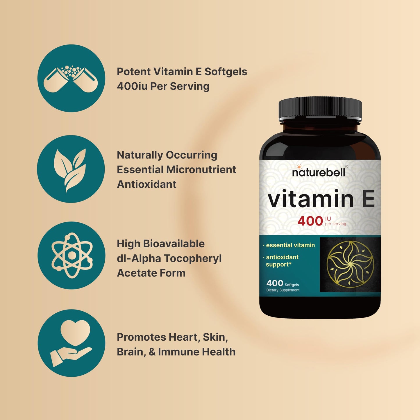 NatureBell Vitamin E Oil Softgels, 1,000 IU Per Serving, 300 Pills | Essential Antioxidant Supplements, Easily Absorbed Form – Supports Skin, Heart, & Immune Health – Non-GMO Nirvana Guru
