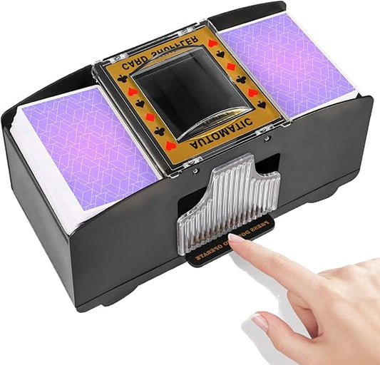 Automatic Card Shuffler 2/1/4/6 Deck,Battery-Operated Electric UNO Poker Shuffler,Playing Card Shuffler for Home Card Game,Travel nirvanaguru