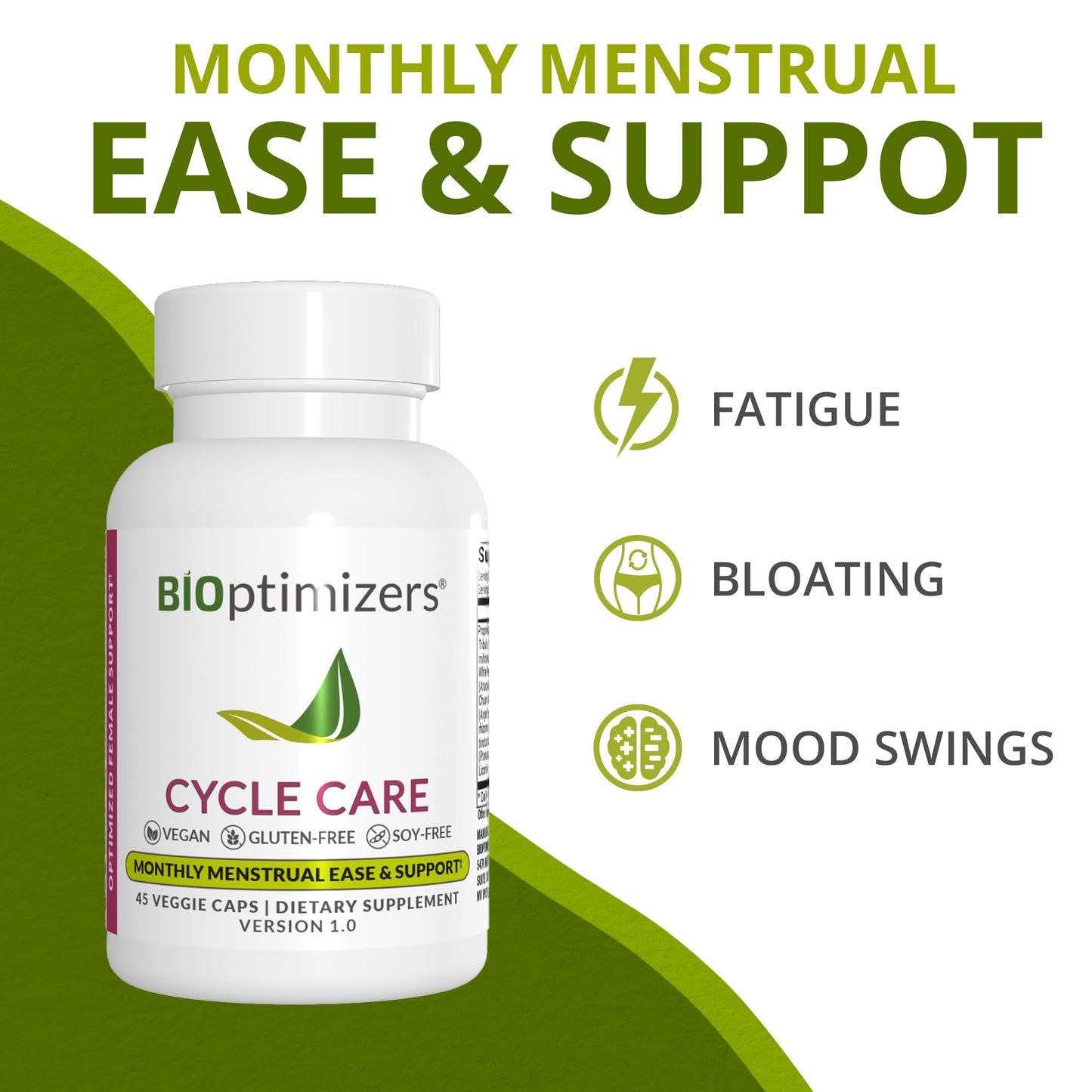 BIOptimizers - Cycle Support - Period Support Supplement for Women - Bloating and Cramping Menstrual Relief - 90 Capsules Nirvana Guru