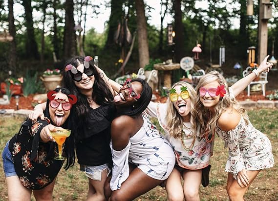 Ocean Line Luau Party Sunglasses - 9 Pairs Funny Hawaiian Glasses, Tropical Fancy Dress Props, Fun Summer Kids Party Favors, Beach Themed Party Supplies Decoration nirvanaguru