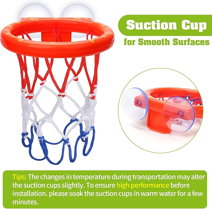 Bath Toys - Bathtub Basketball Hoop for Kids Toddlers - Bath Toys Shower Toys for Kids Ages 4-8,Suction Cup Basketball Hoop & 3 No Hole Balls Set for Boys Girls nirvanaguru