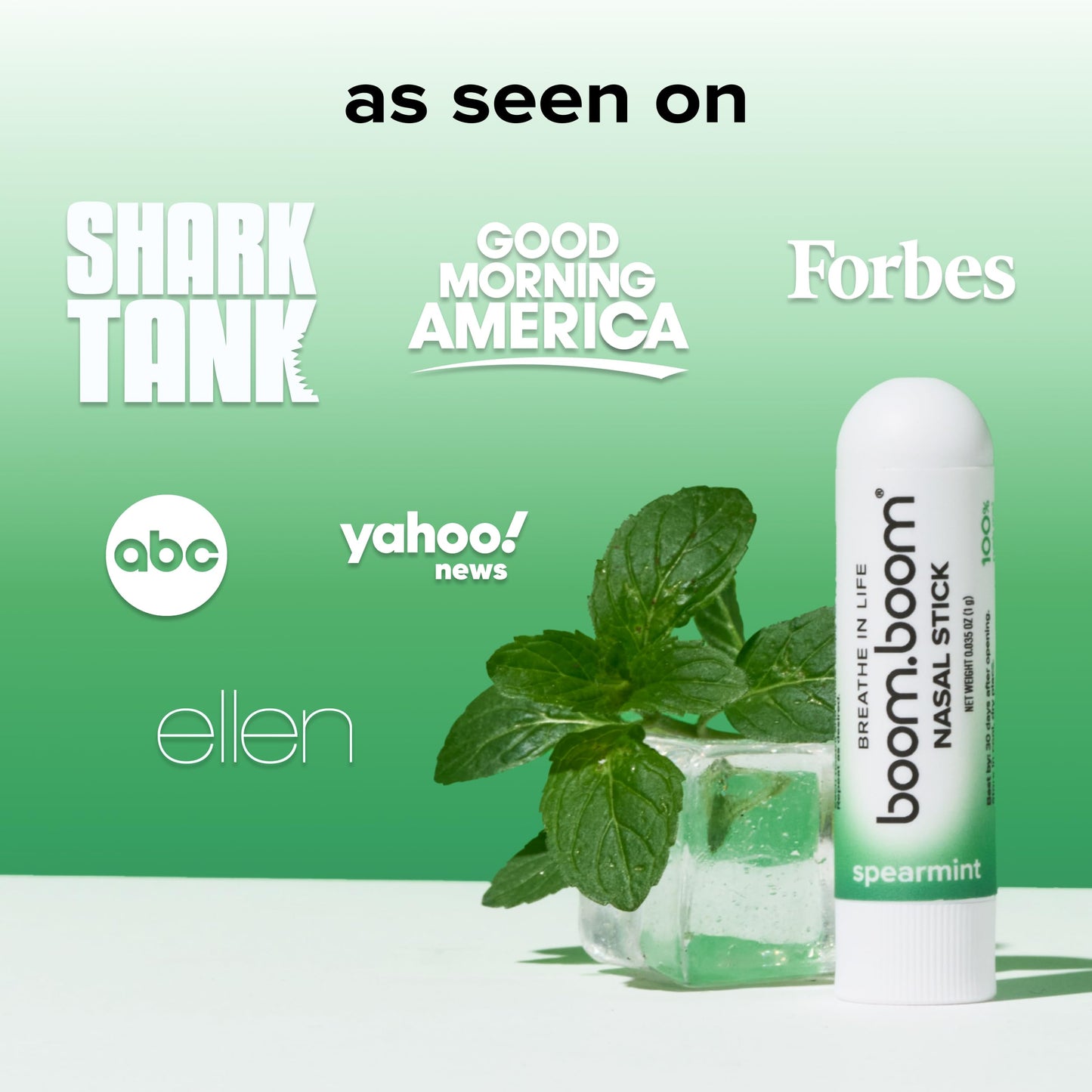 BoomBoom Nasal Stick | Vapor Flow Technology | Cool Refreshing Sensation | Natural Mood Boost | Simple Ingredients | Essential Oils + Menthol Inhaler (Mint, Wintermint, Tropical, Lavender) Nirvana Guru