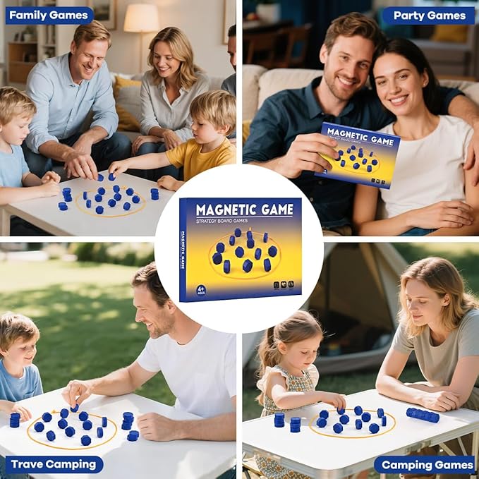 Magnet Game with String, Magnetic Chess Game for Family & Party & Travel & Camping - Puzzle Strategy Games, 2 Player Games for Kids & Adults nirvanaguru