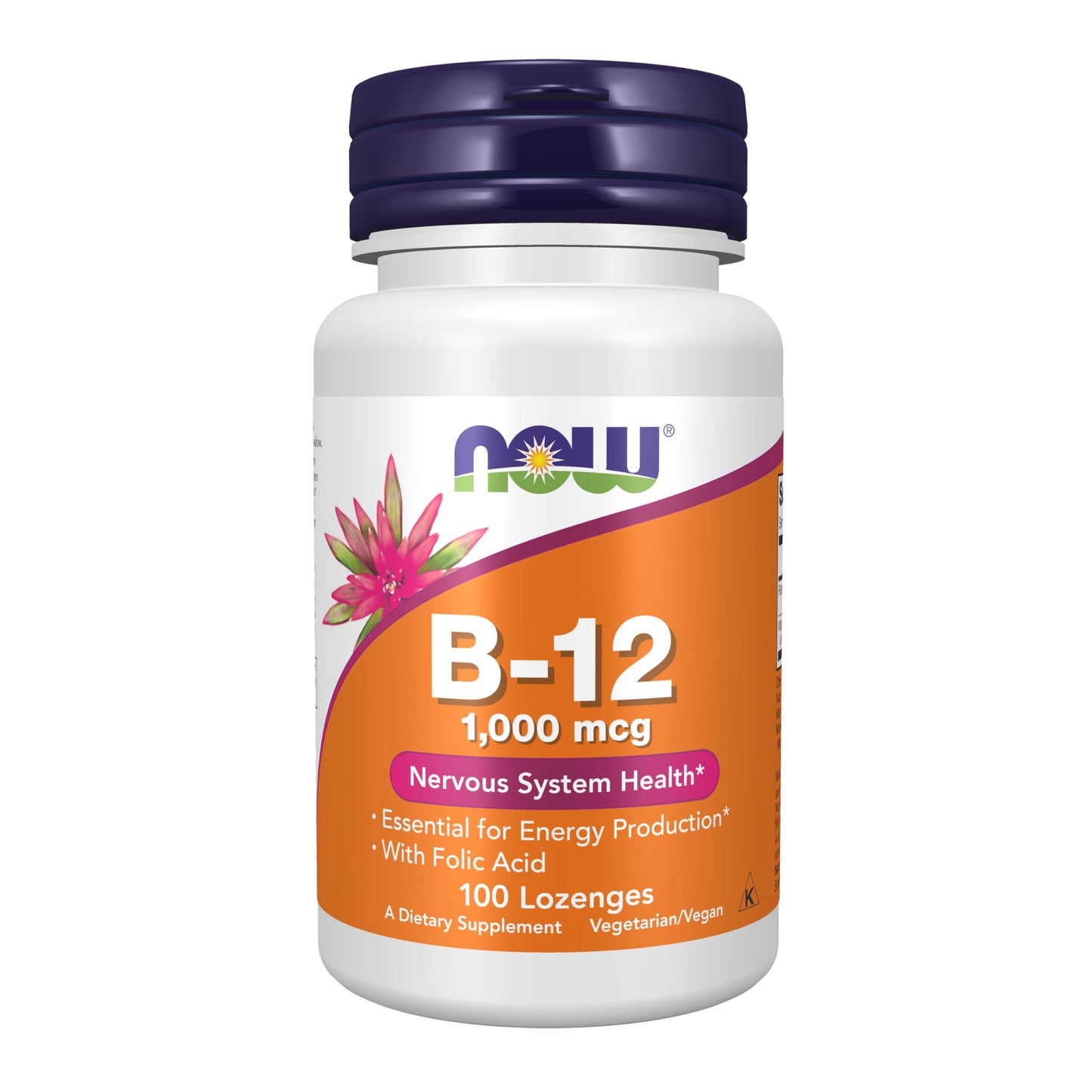 NOW Foods Supplements, Vitamin B-12 1,000 mcg with Folic Acid, Nervous System Health*, 250 Chewable Lozenges - Nirvana Guru