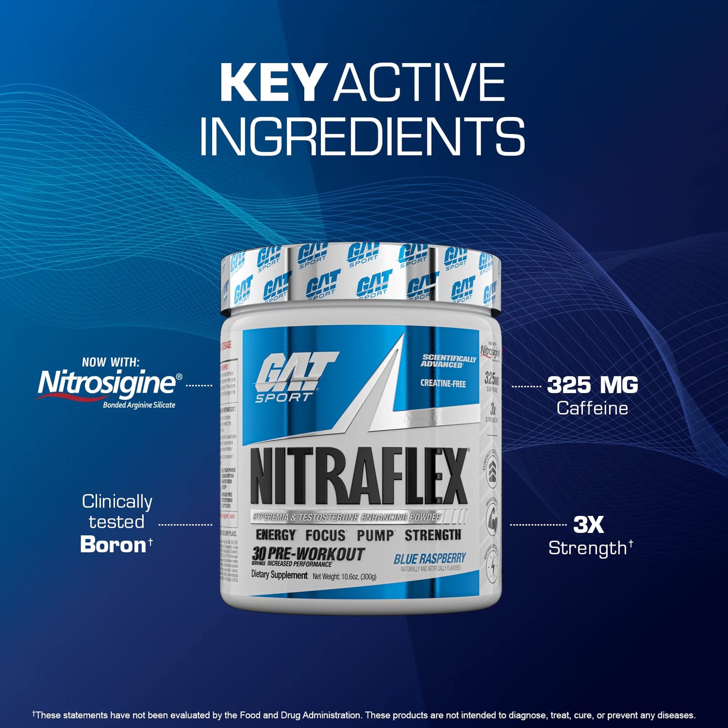 GAT SPORT Nitraflex Advanced Pre-Workout Powder, Increases Blood Flow, Boosts Strength and Energy, Improves Exercise Performance, (Blue Raspberry, 30 Servings) Nirvana Guru