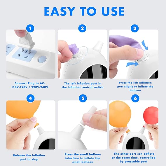 Balloon Pump Electric, SPLAKS Balloons Inflator Air Pump Portable Balloon Blower for Garland Arch, Party Decoration nirvanaguru