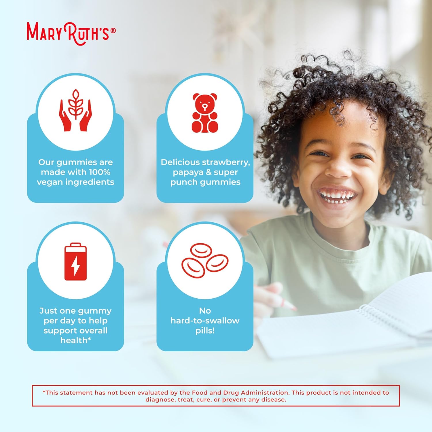 MaryRuth Organics Kids Vitamins | Multi | Sugar Free | 2 Month Supply | Kids Multivitamin Gummies for Ages 2+ | Vegan | Only 1 Gummy a Day | 60 Count - Nirvana Guru