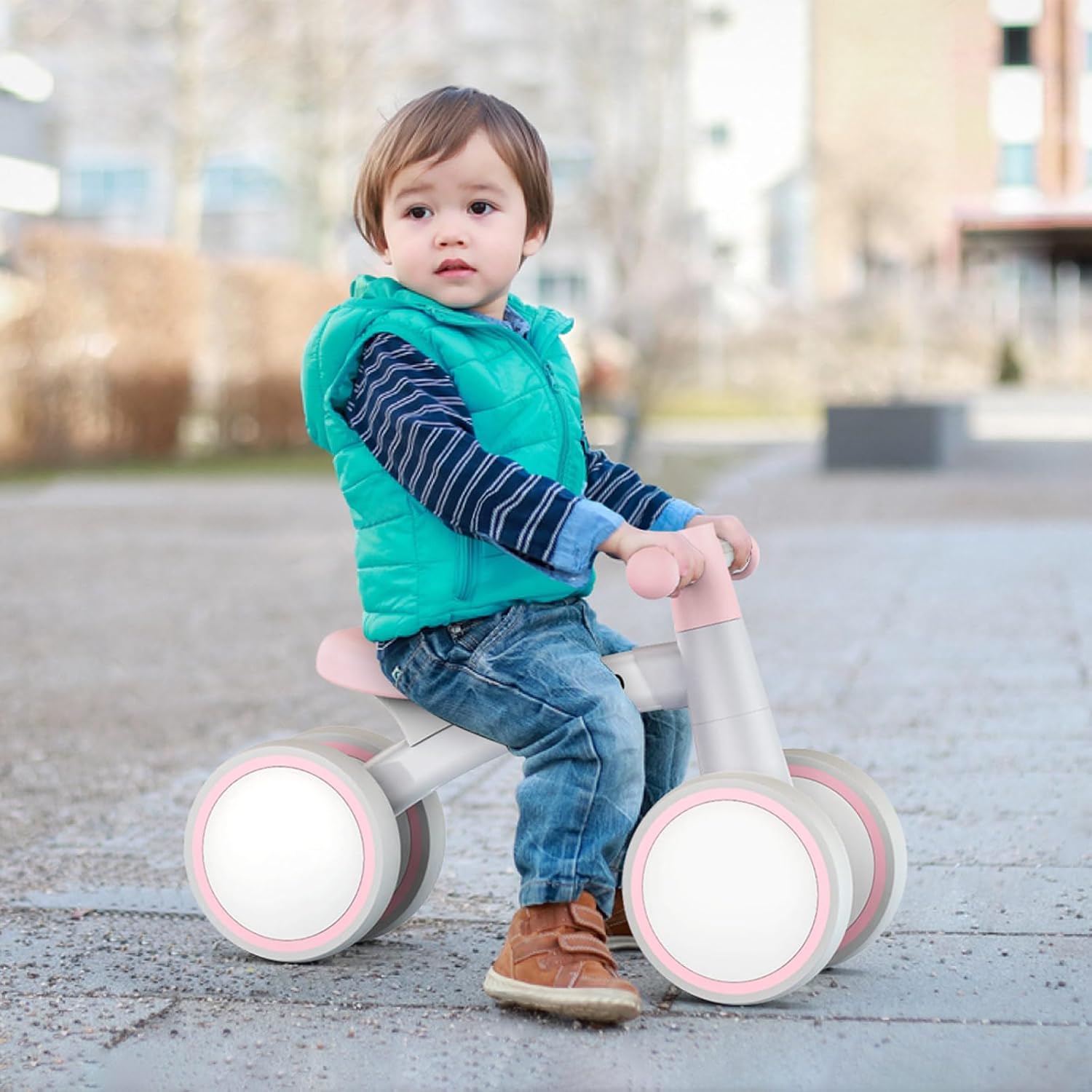SEREED Baby Balance Bike for 1 Year Old Boys Girls 12-24 Month Toddler Balance Bike, 4 Wheels Toddler First Bike, First Birthday Gifts Nirvana Guru