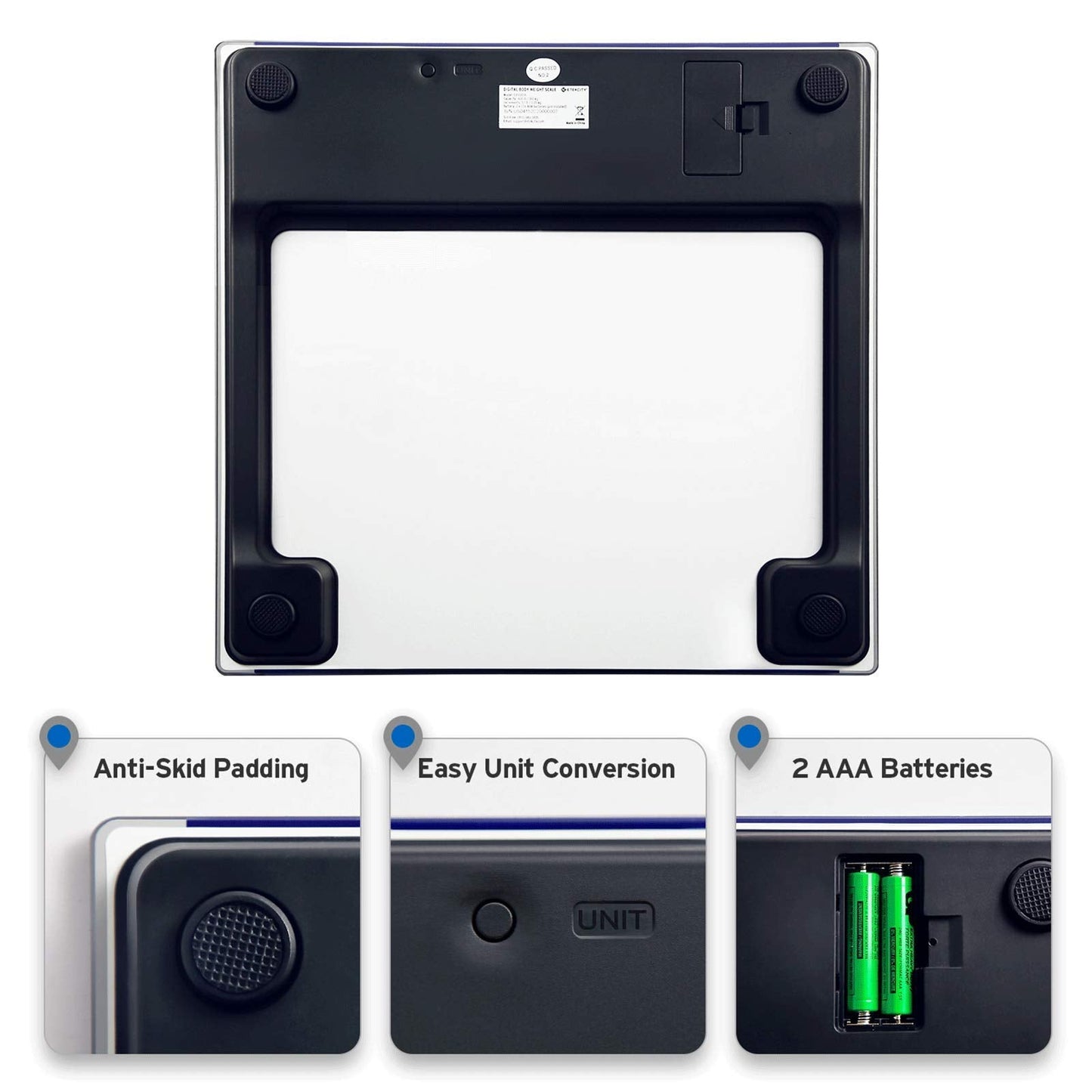 Etekcity Digital Body Weight Bathroom Scale, Large Blue LCD Backlight Display, High Precision Measurements,6mm Tempered Glass, 400 Pounds Nirvana Guru