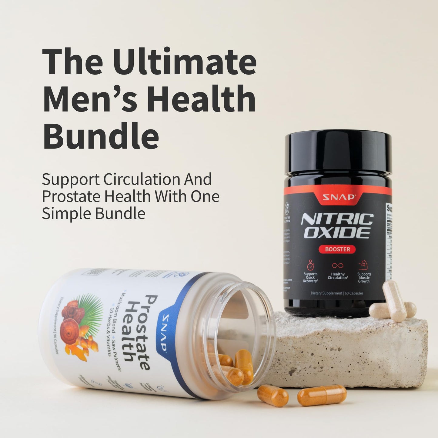 Snap Supplements Prostate Health Support Supplement, Saw Palmetto for Men Plus Stinging Nettle Root, Magnesium Citrate, Zinc and Plant Sterols, Supports Male Urinary Tract Health, 90 Capsules - Nirvana Guru