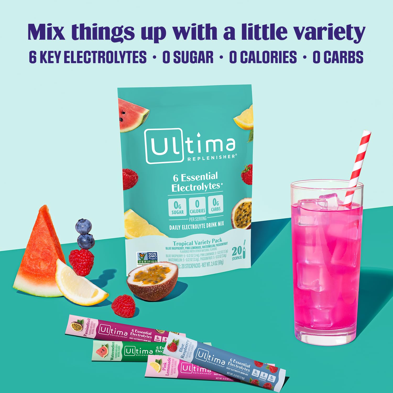 Ultima Replenisher Daily Electrolyte Powder Drink Mix – Sugar Free – Original Variety, 20 Stickpacks – Hydration Packets with 6 Electrolytes and Minerals – Keto Friendly, Vegan, Non-GMO - Nirvana Guru
