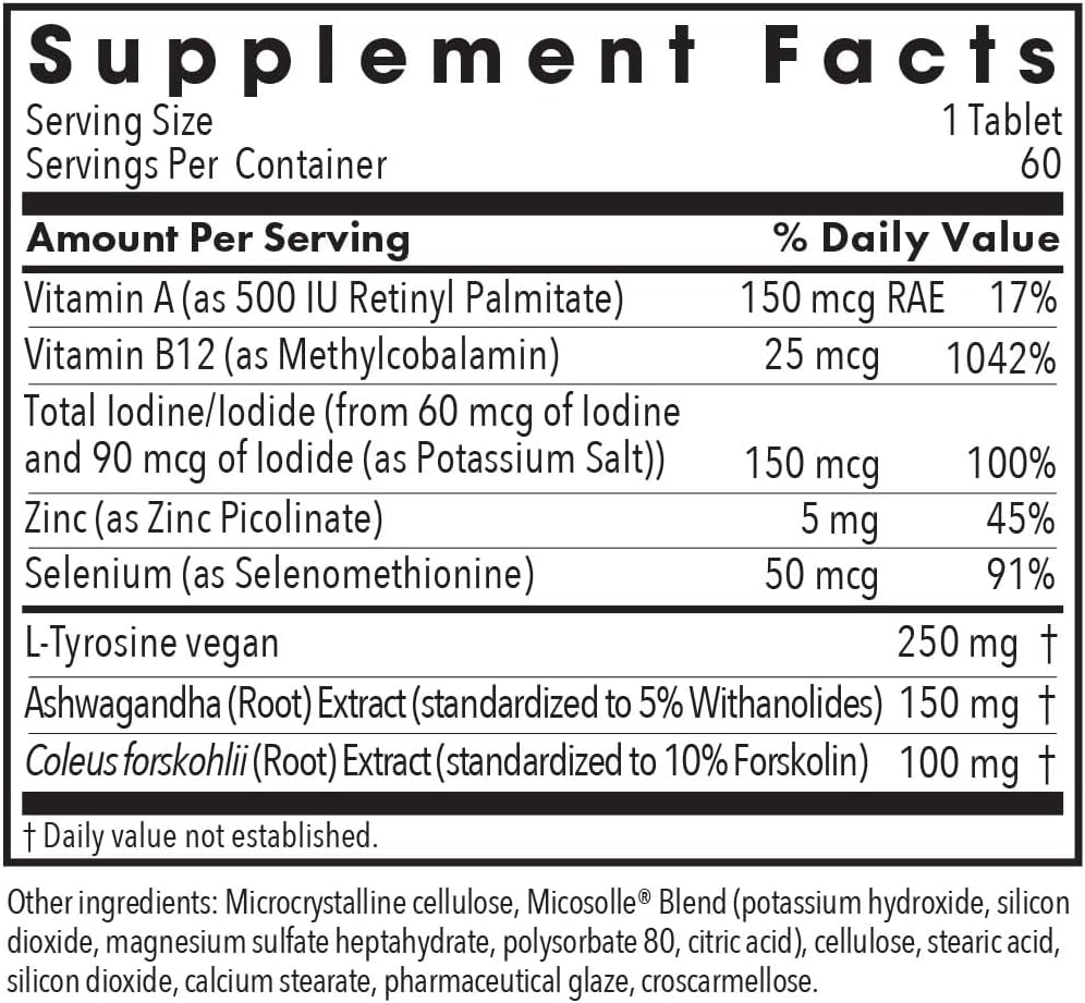 Allergy Research Group Thyroid Nutrition with Iodoral - Thyroid Support for Men & Women, Thyroid Complex Supplement, Thyroid Health, Iodine - 60 Count Nirvana Guru
