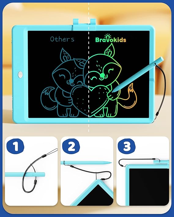 Bravokids Toys for 3-6 Years Old Girls Boys, LCD Writing Tablet 10 Inch Doodle Board, Electronic Drawing Pads, Educational Birthday Gift for 3 4 5 6 7 8 Years Old Kids Toddler (Blue) nirvanaguru