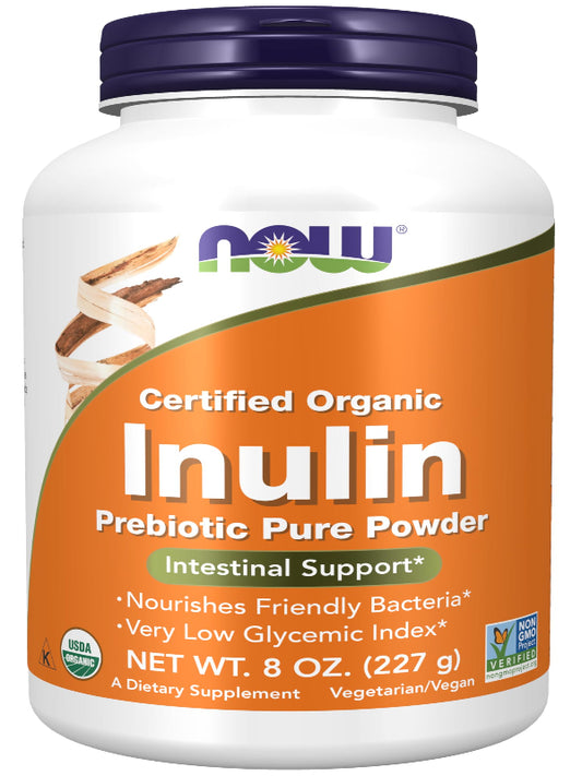 NOW Foods Supplements, Inulin Prebiotic Pure Powder, Certified Organic, Non-GMO Project Verified, Intestinal Support*, 1-Pound - Nirvana Guru
