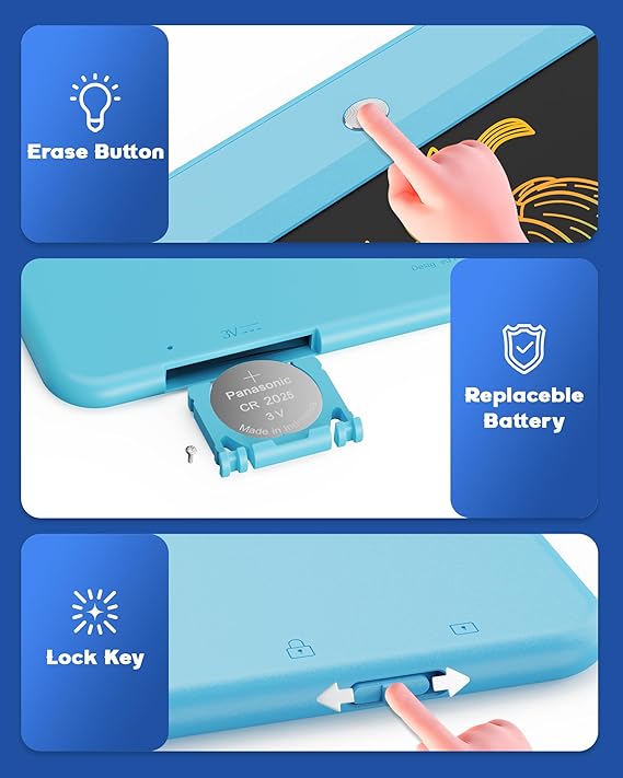 Bravokids Toys for 3-6 Years Old Girls Boys, LCD Writing Tablet 10 Inch Doodle Board, Electronic Drawing Pads, Educational Birthday Gift for 3 4 5 6 7 8 Years Old Kids Toddler (Blue) nirvanaguru