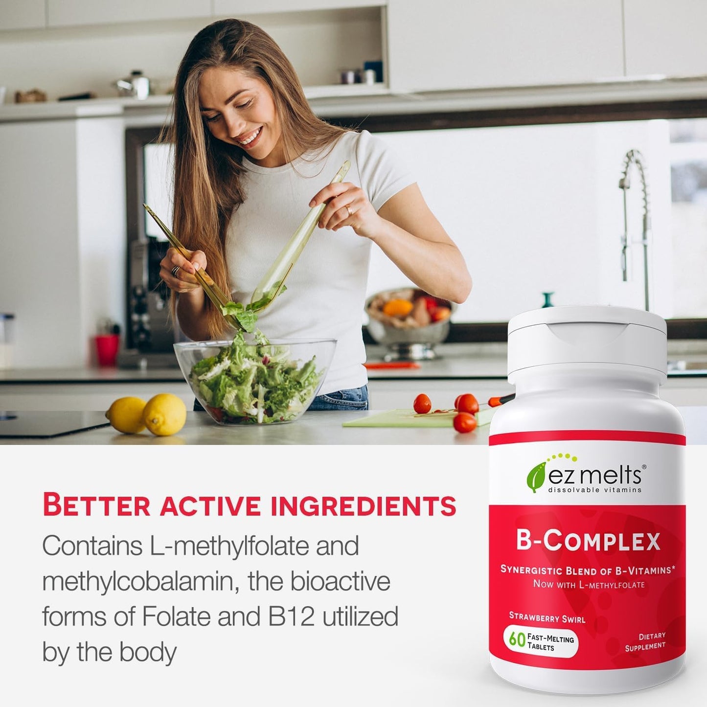 EZ Melts Dissolvable Vitamin B-Complex with Methyl B12 and Methyl Folate, Sugar-Free, 2-Month Supply Nirvana Guru