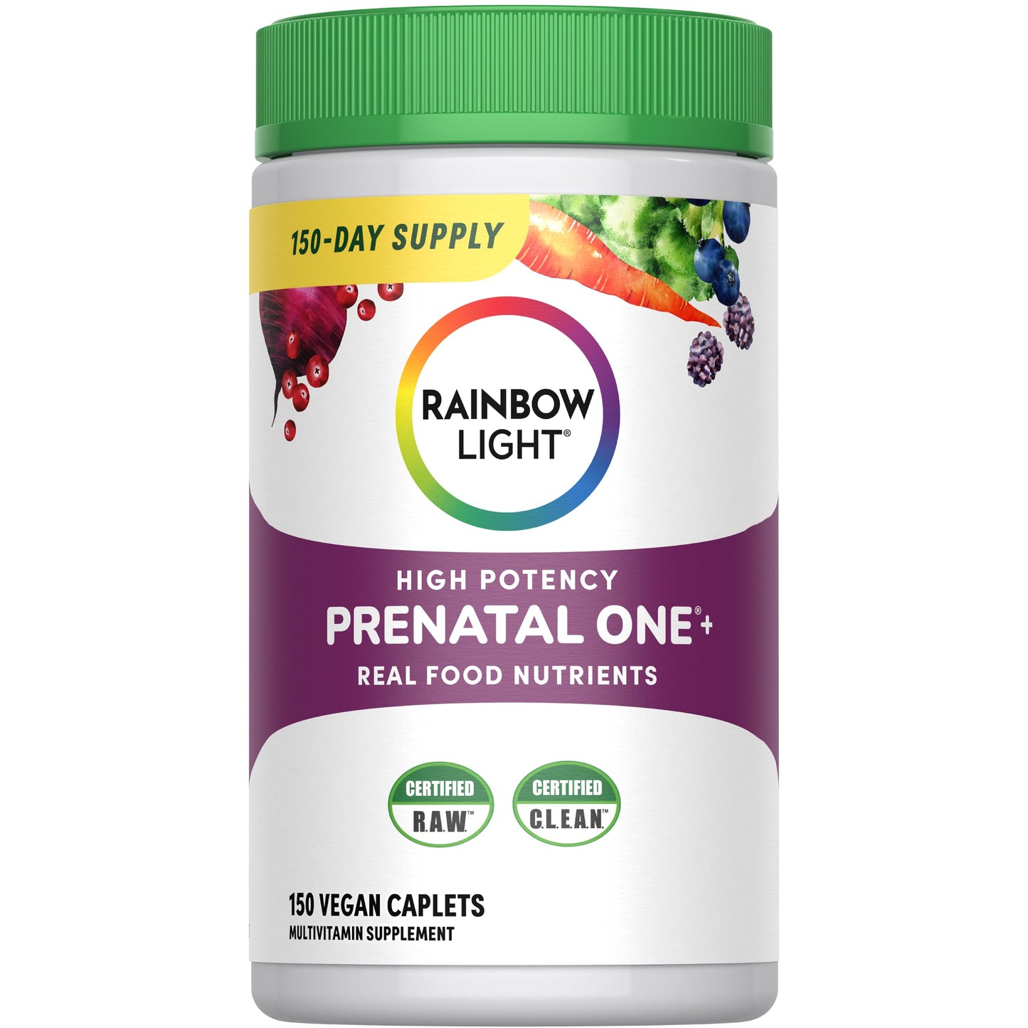 Rainbow Light Prenatal One High Potency Daily Multivitamin with Folate, Ginger and Probiotics; Supports Mom and Baby from Conception to Nursing; Vegan, 150 Tablets,* Pack May Vary Nirvana Guru