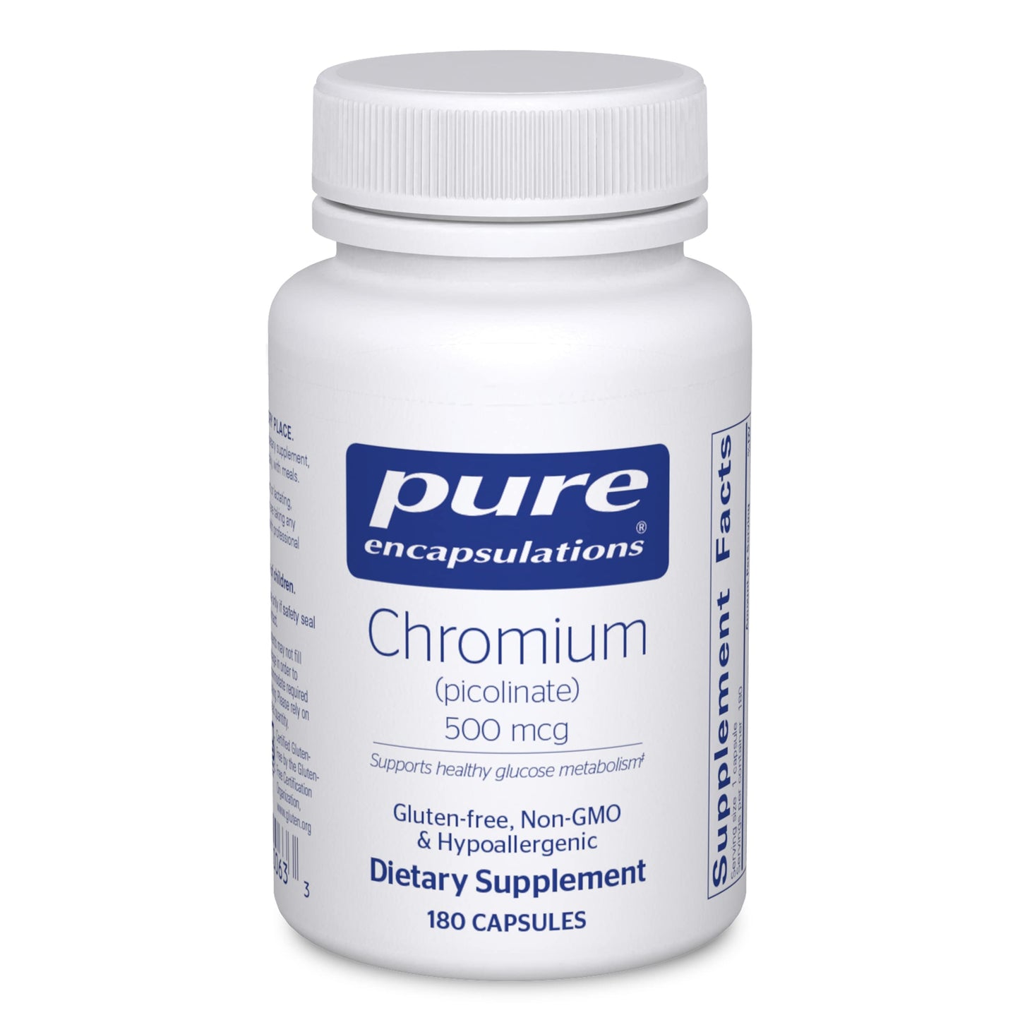Pure Encapsulations Chromium (Picolinate) 500 mcg - for Lipid & Carbohydrate Metabolism* - Mineral Supplement - Superior Absorption Chromium Supplement - Vegan & Gluten Free - 60 Capsules Nirvana Guru