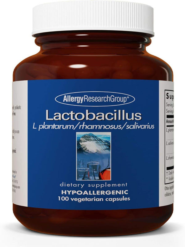 Allergy Research Group Lactobacillus Supplement - Probiotics for Men & Women, Digestive Health, Gut Health, Vegetarian Capsules - 100 Count Nirvana Guru