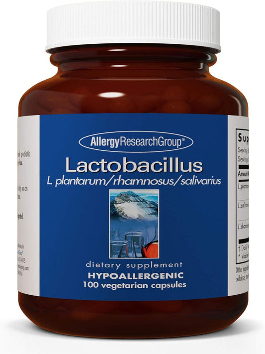 Allergy Research Group Lactobacillus Supplement - Probiotics for Men & Women, Digestive Health, Gut Health, Vegetarian Capsules - 100 Count Nirvana Guru