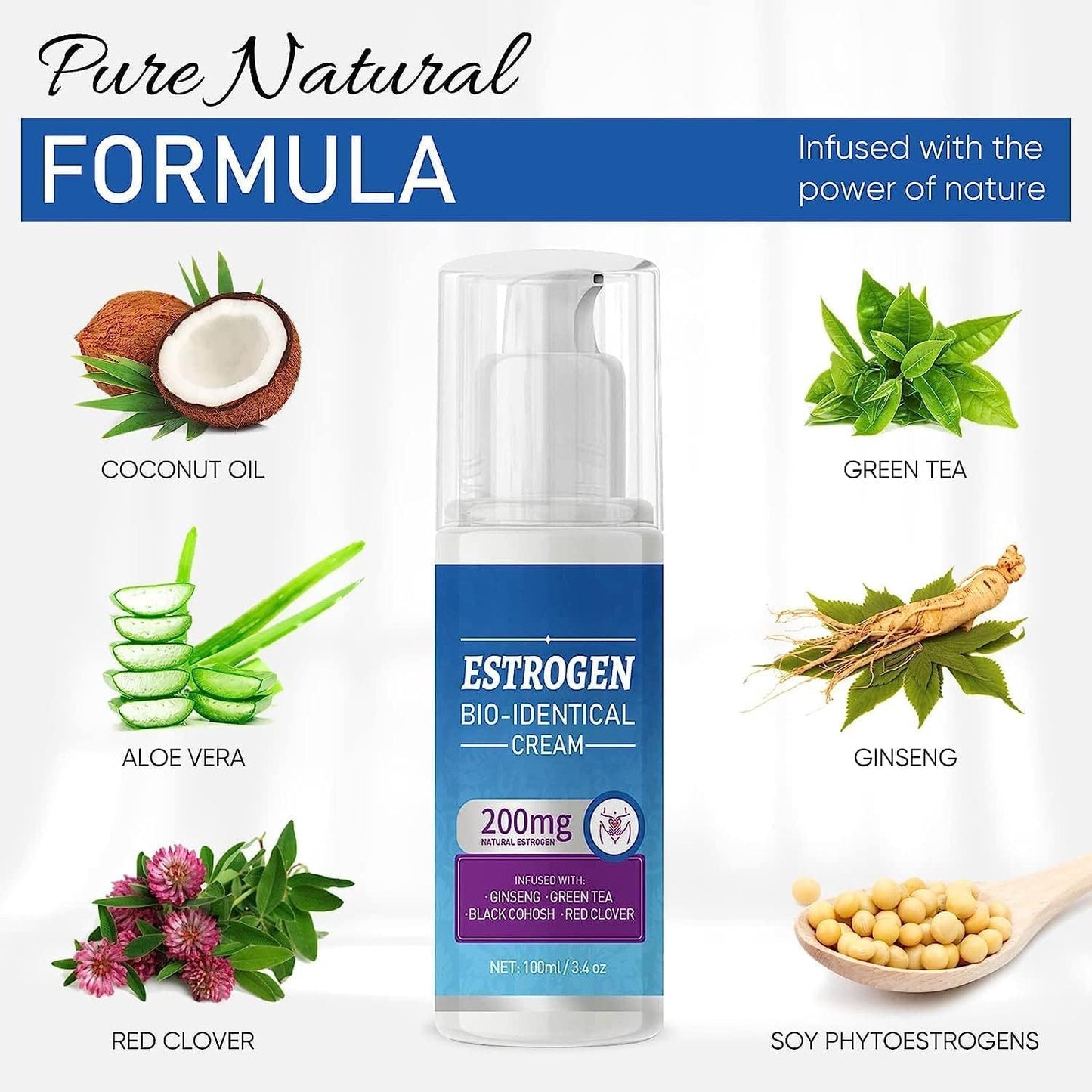 Estrogen Cream, 100ML Natural Estrogen Cream for Women Menopause, Balance Support for Body, Menopause Relief Nirvana Guru