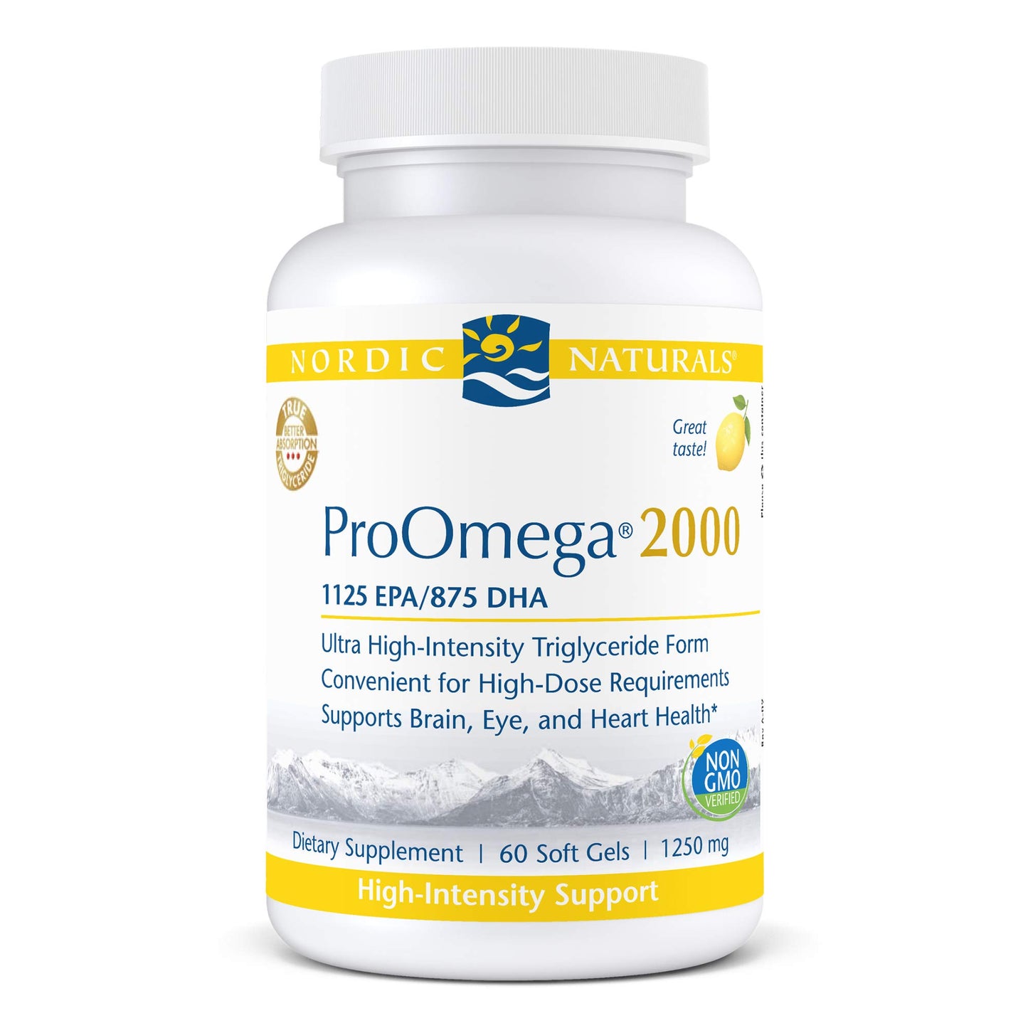 Nordic Naturals ProOmega 2000, Lemon Flavor - 120 Soft Gels - 2150 mg Omega-3 - Ultra High-Potency Fish Oil - EPA & DHA - Promotes Brain, Eye, Heart, & Immune Health - Non-GMO - 60 Servings - Nirvana Guru
