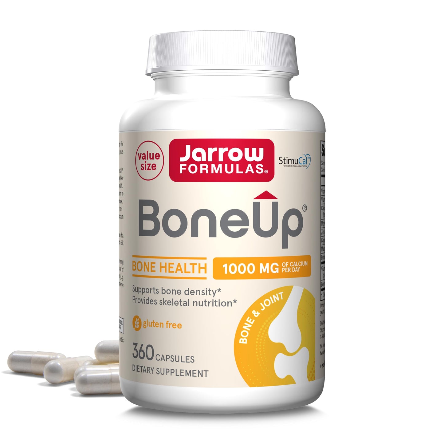 Jarrow Formulas BoneUp for Bone Density - Vitamin D3 and K2, Calcium Support, 360 Capsules, Promotes Skeletal Nutrition, Up to 60 Days Supply - Nirvana Guru