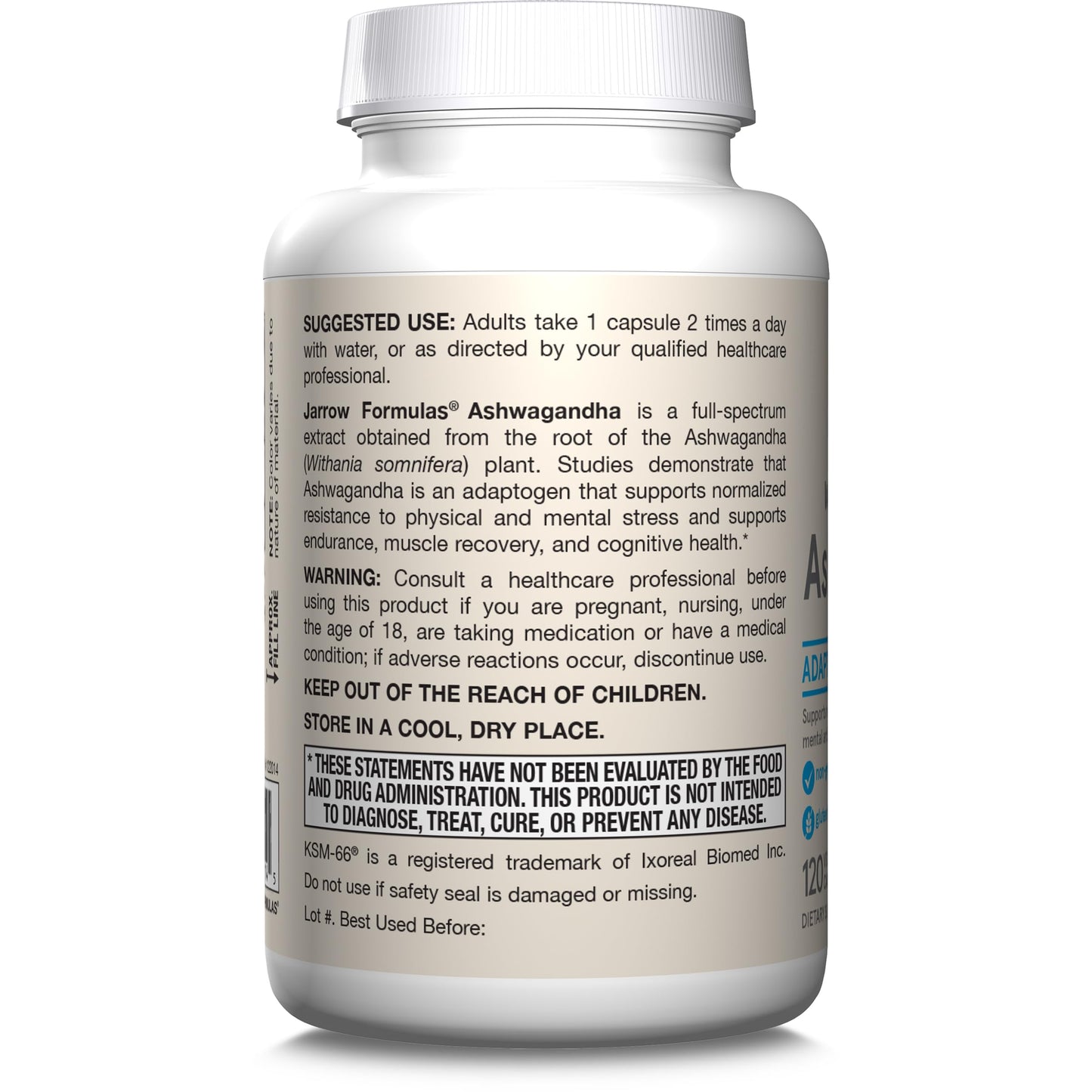 Jarrow Formulas® Ashwagandha Capsules, 300 mg Supplement Supports Normalized Resistance to Mental and Physical Stress, 120 Veggie Capsules, 60 Day Supply - Nirvana Guru