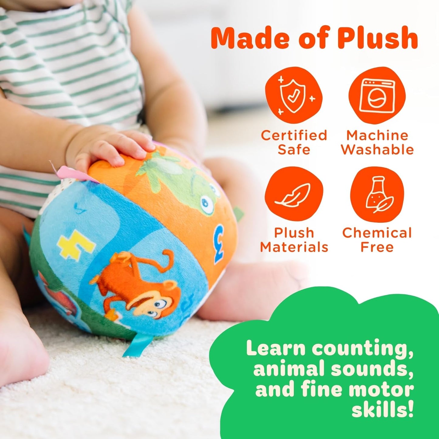 Move2Play, Hilariously Interactive Baby Ball with Music & Sound Effects | First Birthday Gift | Toddler Toy for Boys & Girls | Age 6, 9, 12, 18+ Month | 1, 2+ Year's Old Nirvana Guru