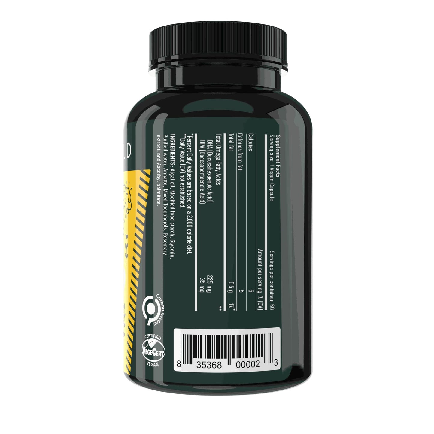 Freshfield Vegan Omega 3 DHA: Algae Oil, Most Reviewed, Carrageenan Free, Sustainably Sourced, Tested, No Heavy Metals, Fish Oil Alt, Plant Based Omega. Supports Heart, Brain, Joint Health w/DPA Nirvana Guru