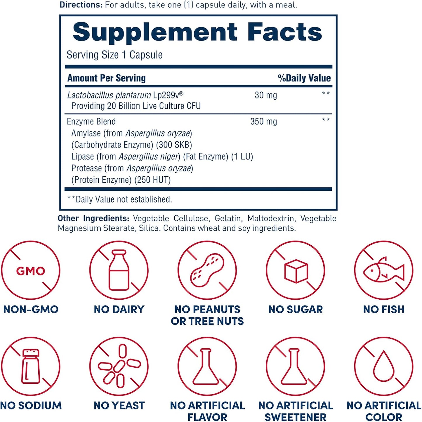 AMERICAN HEALTH Enzyme Probiotic Complex Plus, 20 Billion Microorganisms - Clinically Studied Strain - Advanced Support for Gas & Bloating* - Non-GMO - 30 Capsules, 30 Total Servings - Nirvana Guru