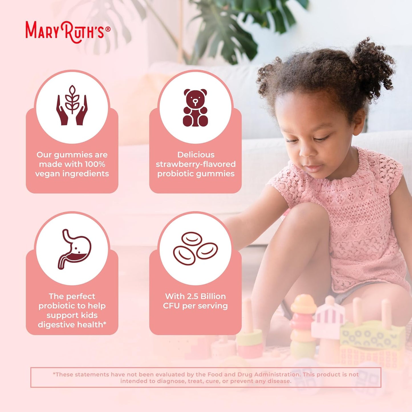 MaryRuth Organics Kids Probiotics for Digestive Health | USDA Organic Probiotic Gummies | Probiotics for Kids | Immune Support | Gut Health Supplement | Vegan | Non-GMO | Gluten Free | 60 Count - Nirvana Guru