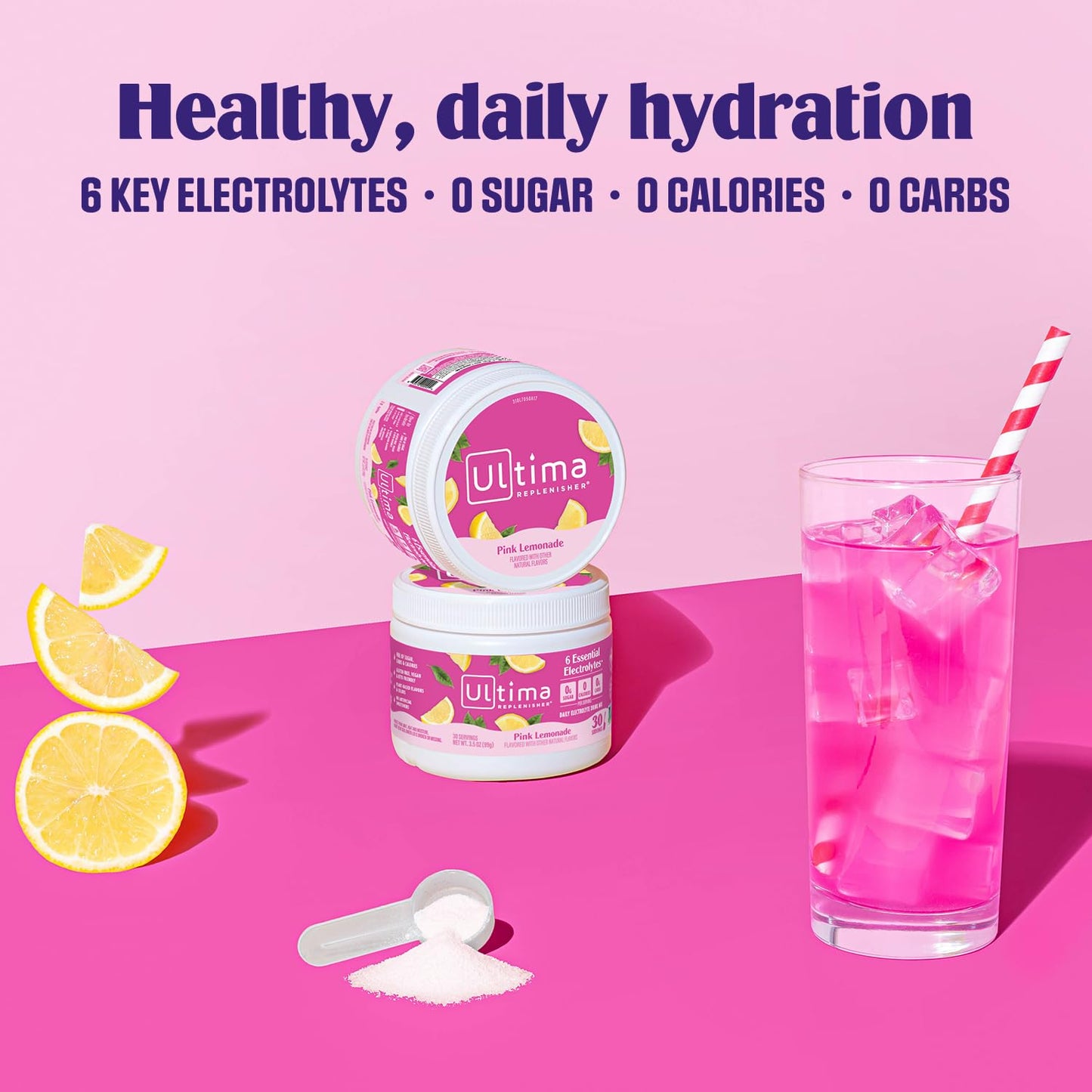 Ultima Replenisher Daily Electrolyte Powder Drink Mix – Sugar Free – Watermelon, 30 Servings – Hydration Powder with 6 Key Electrolytes and Trace Minerals – Keto Friendly, Vegan, Non-GMO - Nirvana Guru