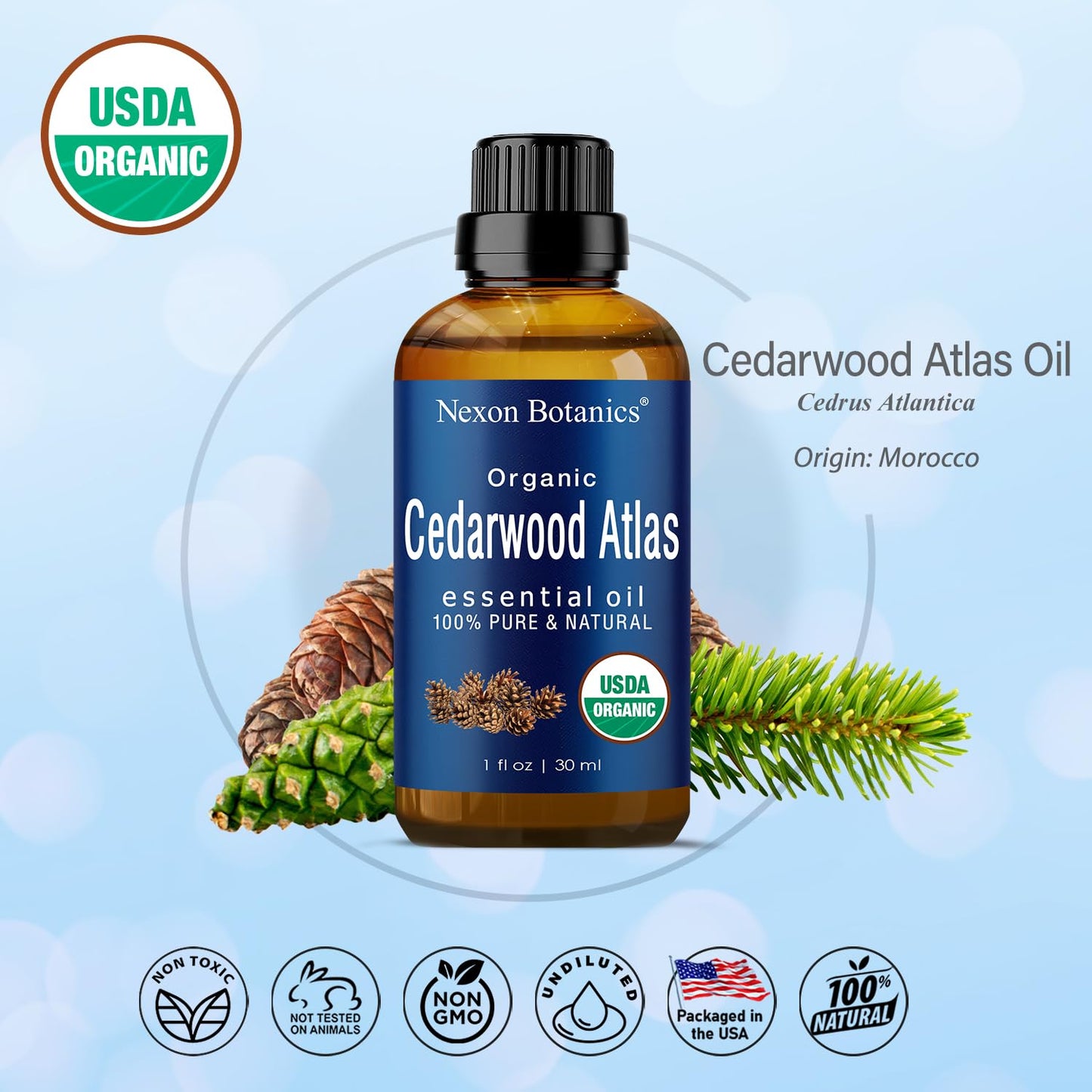 Organic Lavender Essential Oil 30 ml - Pure Natural Oils for Diffuser, Aromatherapy, Skin & Hair Care - Aceite De Lavanda Orgánico - Nexon Botanics - Nirvana Guru