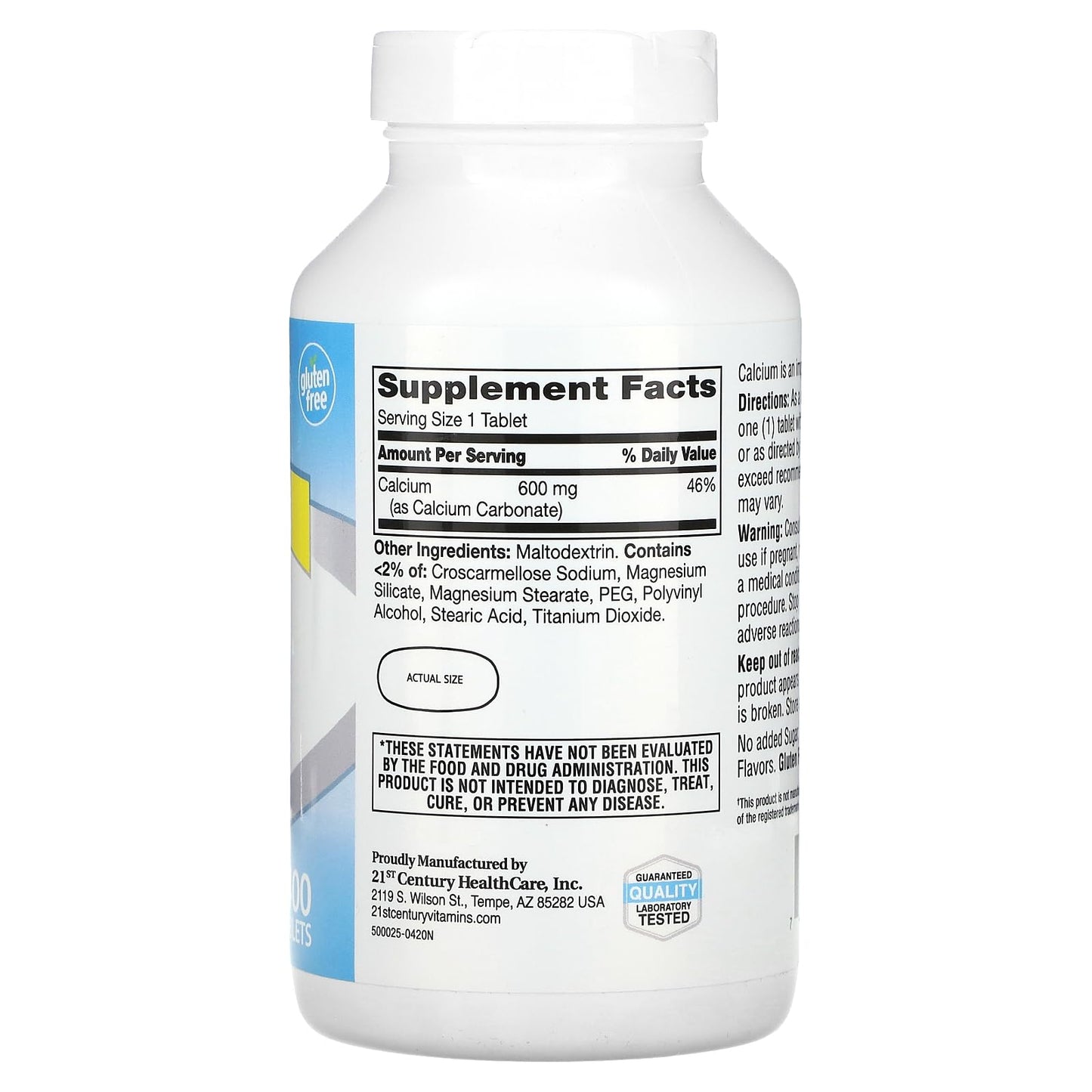 21st Century Calcium Supplement, 600 mg, 400 Count Nirvana Guru