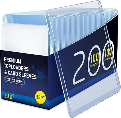 200 Card Sleeves & Top Loaders for Cards – 3"x4" Hard Plastic Baseball Card Protectors | Premium Trading Card Holders with 100 Toploaders + 100 Penny Sleeves nirvanaguru
