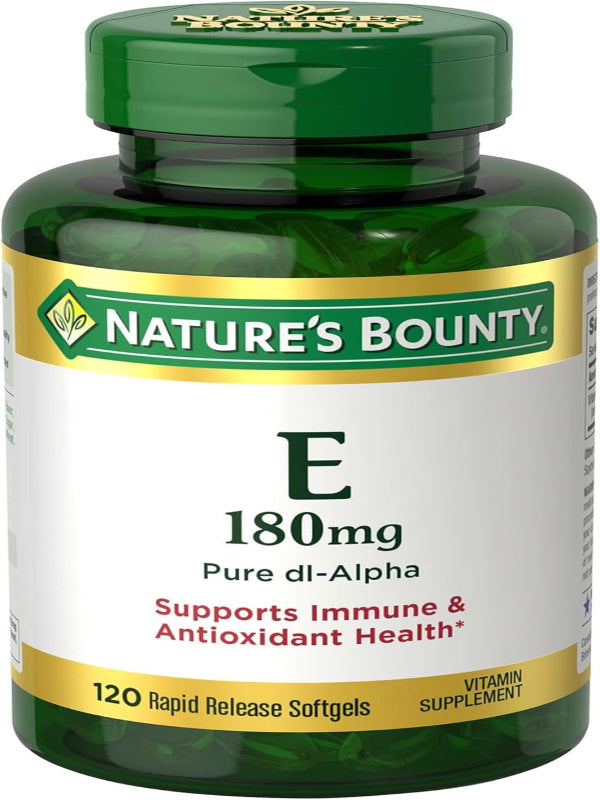 Nature's Bounty Vitamin E Pills and Supplement Softgels, Supports Antioxidant Health, 400iu, Multi, 180 mg, 120 Count (Pack of 1) Nirvana Guru