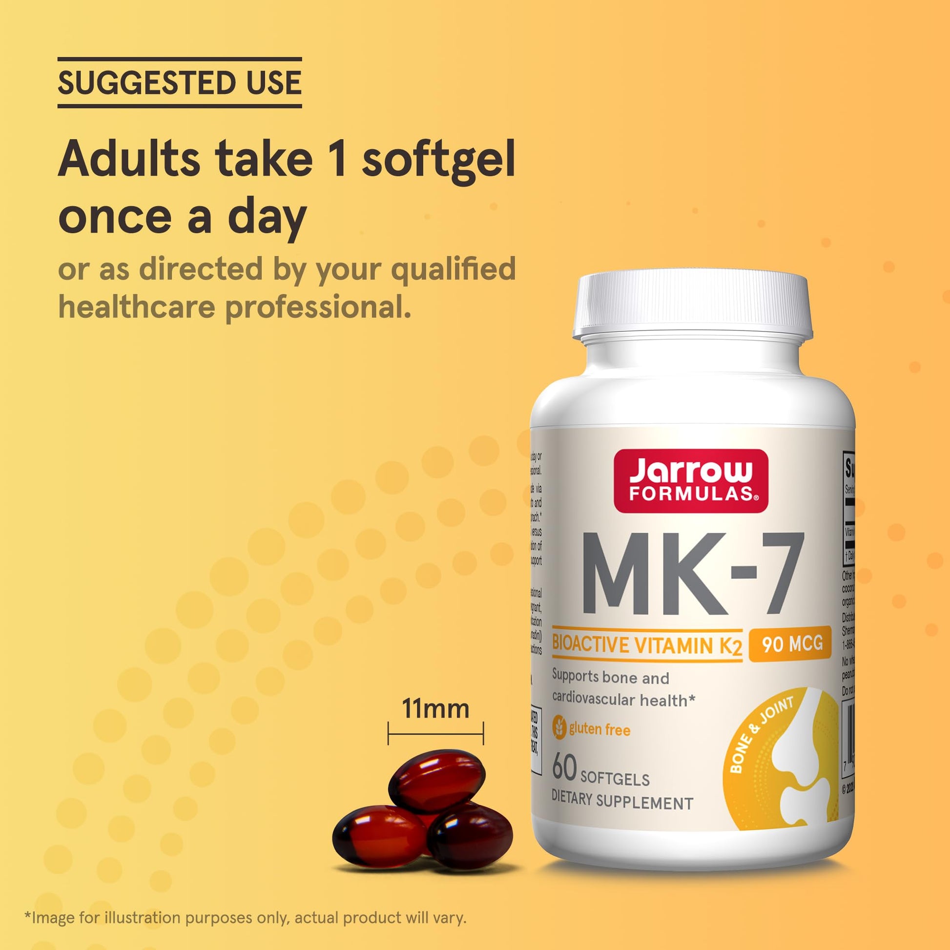 Jarrow Formulas MK-7 90 mcg - Bioactive Form of Vitamin K2 - 120 Servings (Softgels) - For Bone & Cardiovascular Health - Vitamin K2 MK-7 Dietary Supplement - K2 Vitamin Supplement MK-7 - Gluten Free - Nirvana Guru