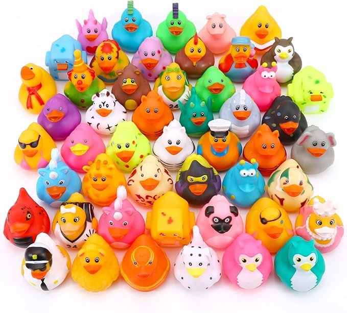 100 Pack Rubber Ducks in Bulk, Assorted Ducks for Jeeps Ducking, Mini Rubber Duckies for Baby Bath Toys, Kids Bath Pool Toys Birthday Gifts Party Favors Nirvana Guru