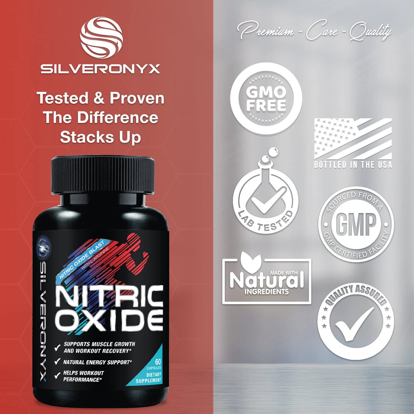 Extra Strength Nitric Oxide Supplement 3X Strength L Arginine, Citrulline Malate, AAKG, Beta Alanine - Premium Muscle Supporting Nitric Booster - Natural Energy & Heart Health Support - 180 Capsules Nirvana Guru