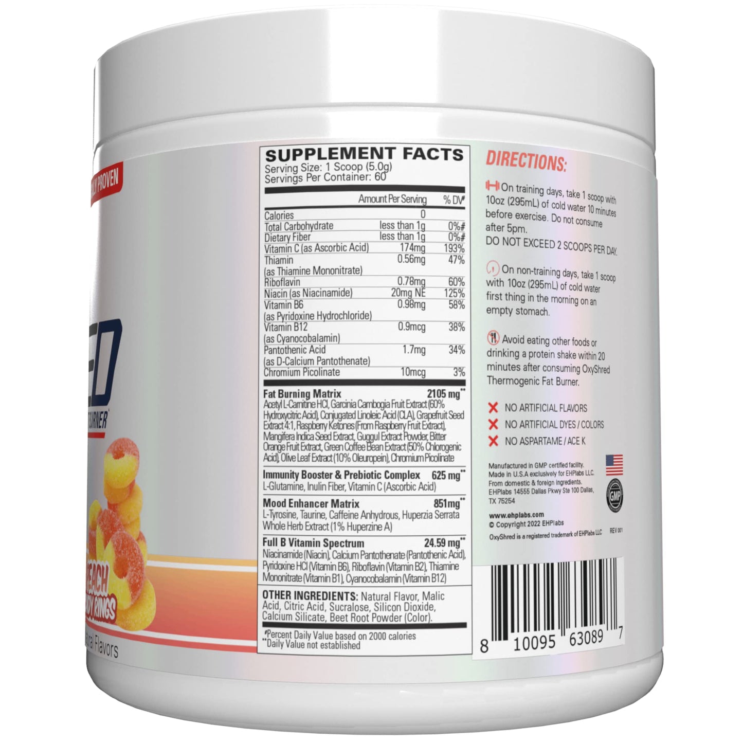 EHP Labs OxyShred Pre Workout Powder - Preworkout Powder with L Glutamine & Acetyl L Carnitine, Energy Boost Drink - Mango, 60 Servings Nirvana Guru
