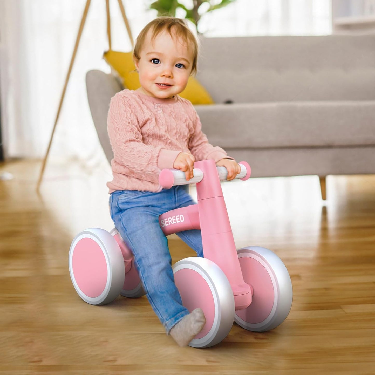 SEREED Baby Balance Bike for 1 Year Old Boys Girls 12-24 Month Toddler Balance Bike, 4 Wheels Toddler First Bike, First Birthday Gifts Nirvana Guru