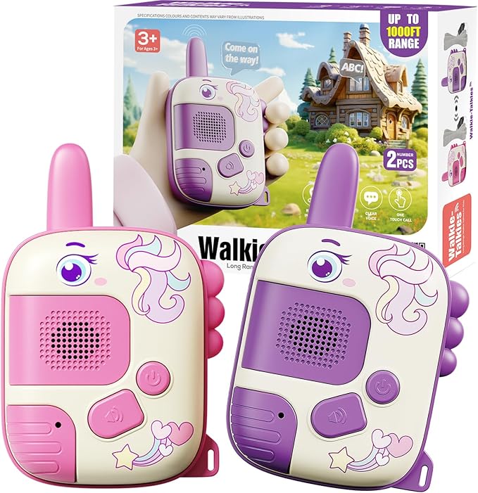 Walkie Talkies Toys for Girls:Unicorn Toys 2 Pack Birthday Gifts for 3 4 5-7 8 Year Old Girls Toy for 4 5 6 7 8-10 Year Old Camping Outdoor Games,Christmas Stocking Stuffers for Girls Kids nirvanaguru