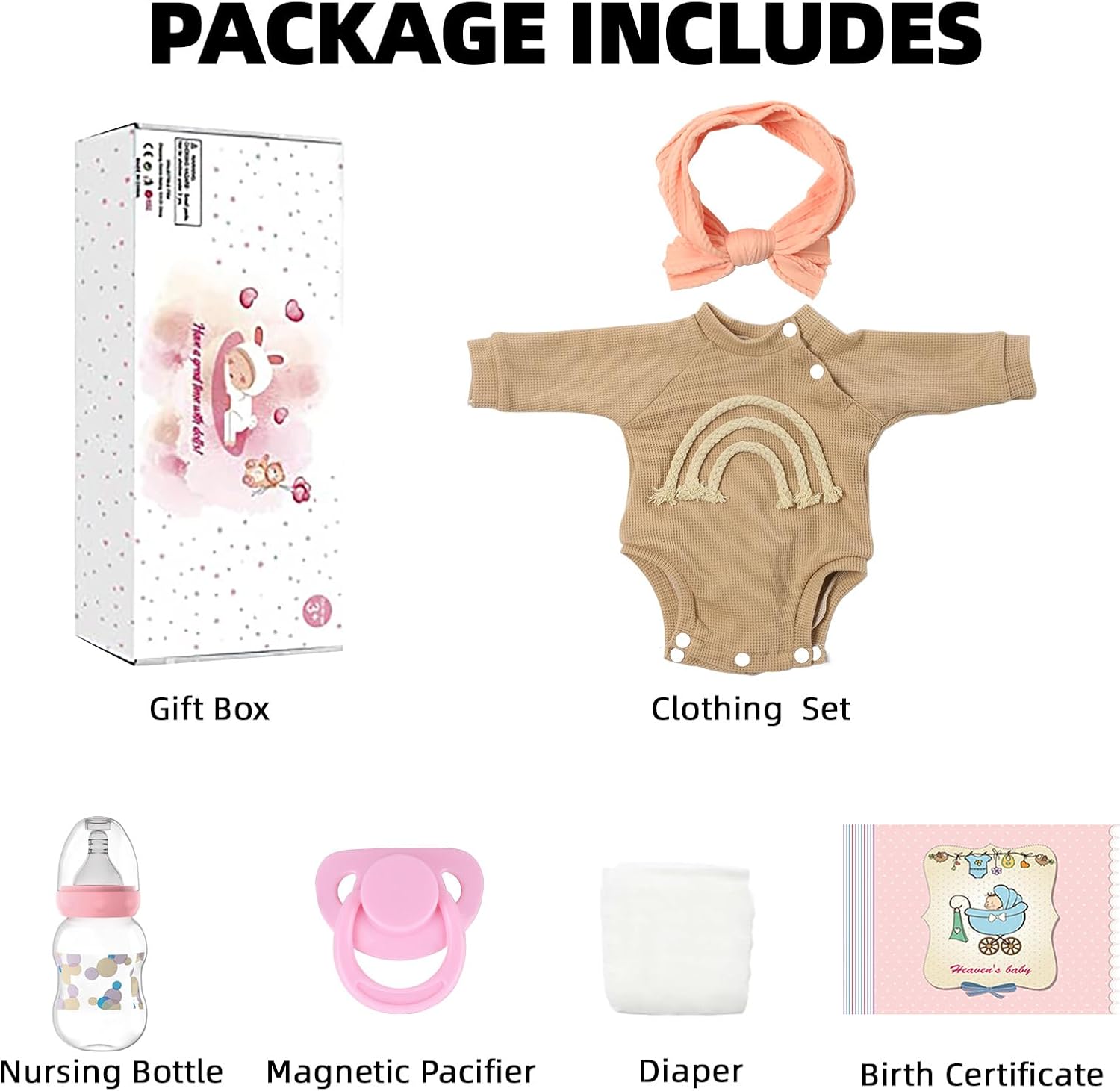 Lifelike Reborn Baby Dolls-20 inch Sleeping Realistic Newborn Baby Dolls, Soft Cloth Body with Feeding Toy for Kids Age 3 + Nirvana Guru