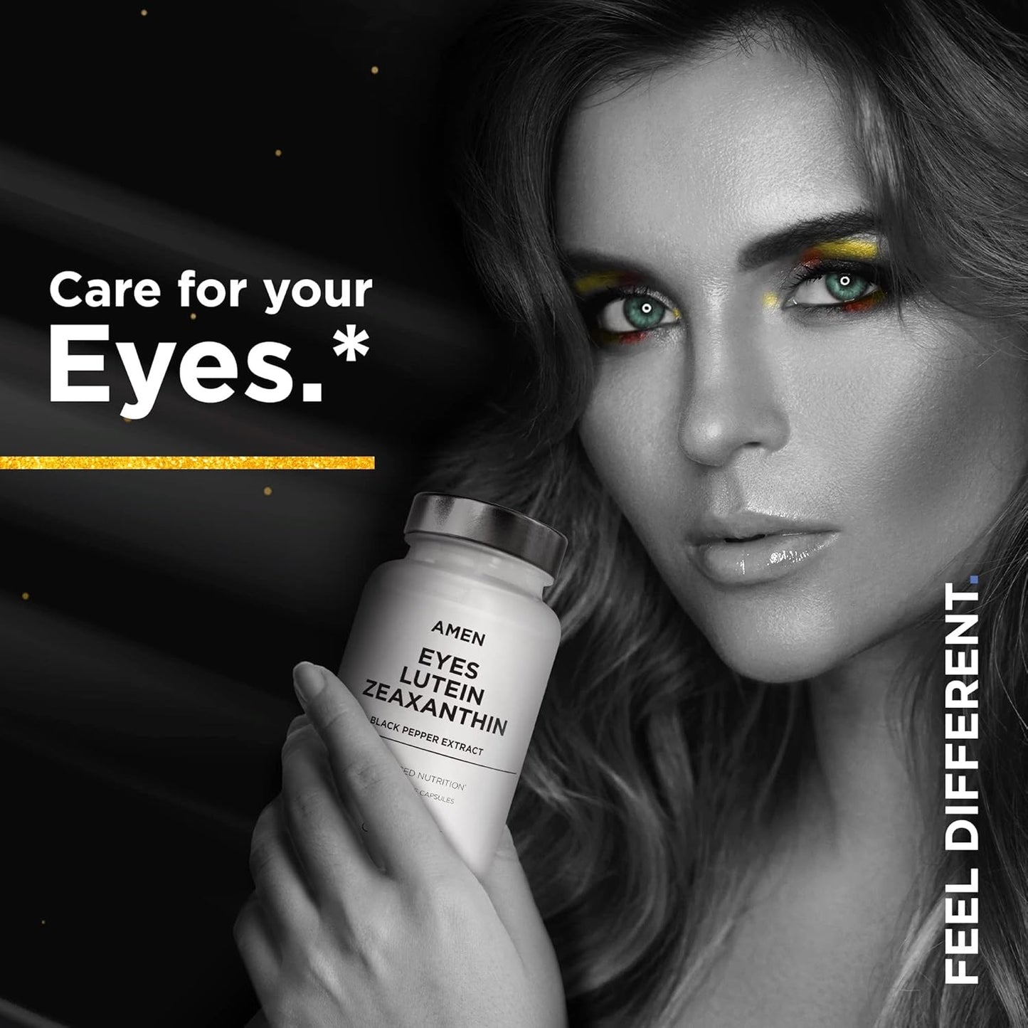 Amen Eyes Lutein Zeaxanthin Supplement - Eyes Vitamins - Lutein and Zeaxanthin from Marigold Extract, Red Beet Root Powder, Black Pepper Fruit Extract - 3-Month Supply Eye Care - Non-GMO - 90 Capsules Nirvana Guru