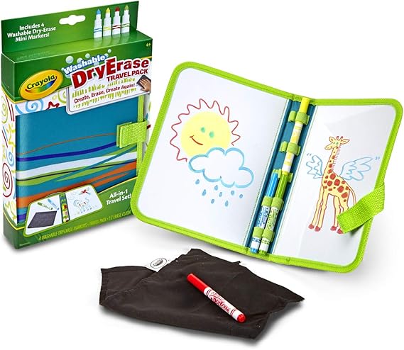 Crayola Washable Dry Erase Travel Pack, Whiteboard for Kids, Ages 4, 5, 6, 7 nirvanaguru