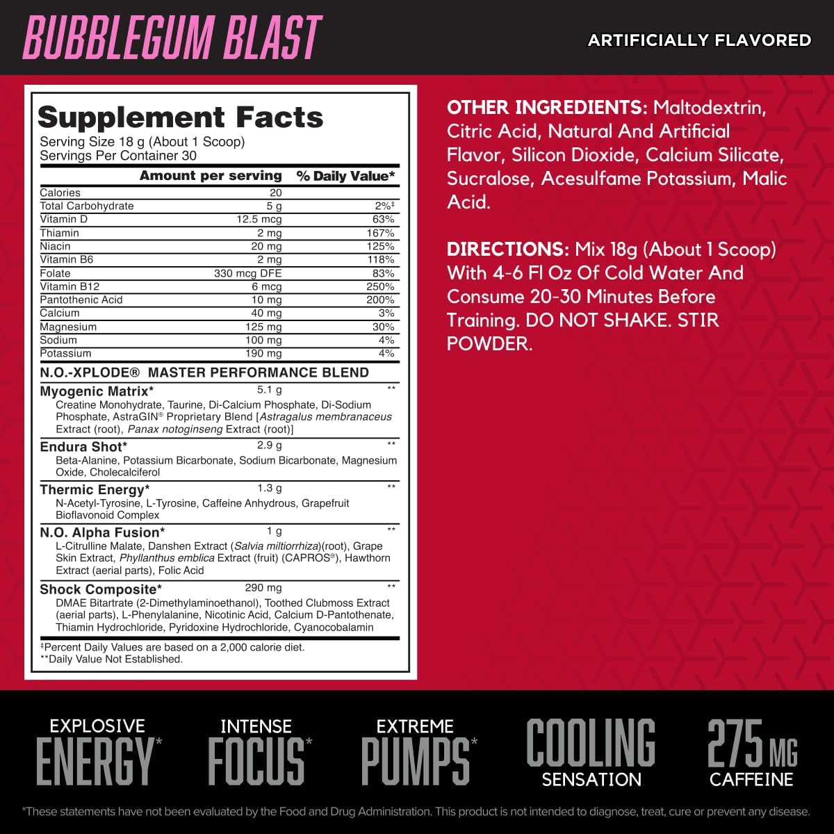BSN N.O.-XPLODE Pre Workout Powder, Energy Supplement for Men and Women with Creatine and Beta-Alanine, Flavor: Fruit Punch, 30 Servings Nirvana Guru