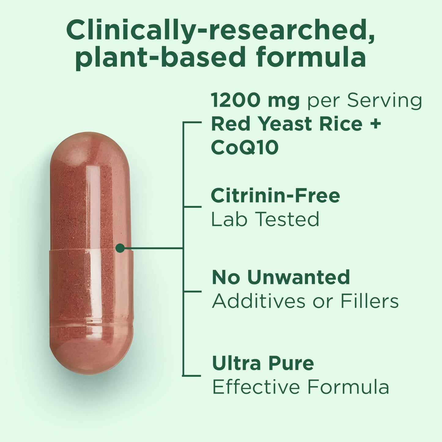 100% Natural Red Yeast Rice 1200 mg with CoQ10 100 mg, 2 in 1, Maintain Healthy Cholesterol Levels - 120 Veggie Capsules - Nirvana Guru