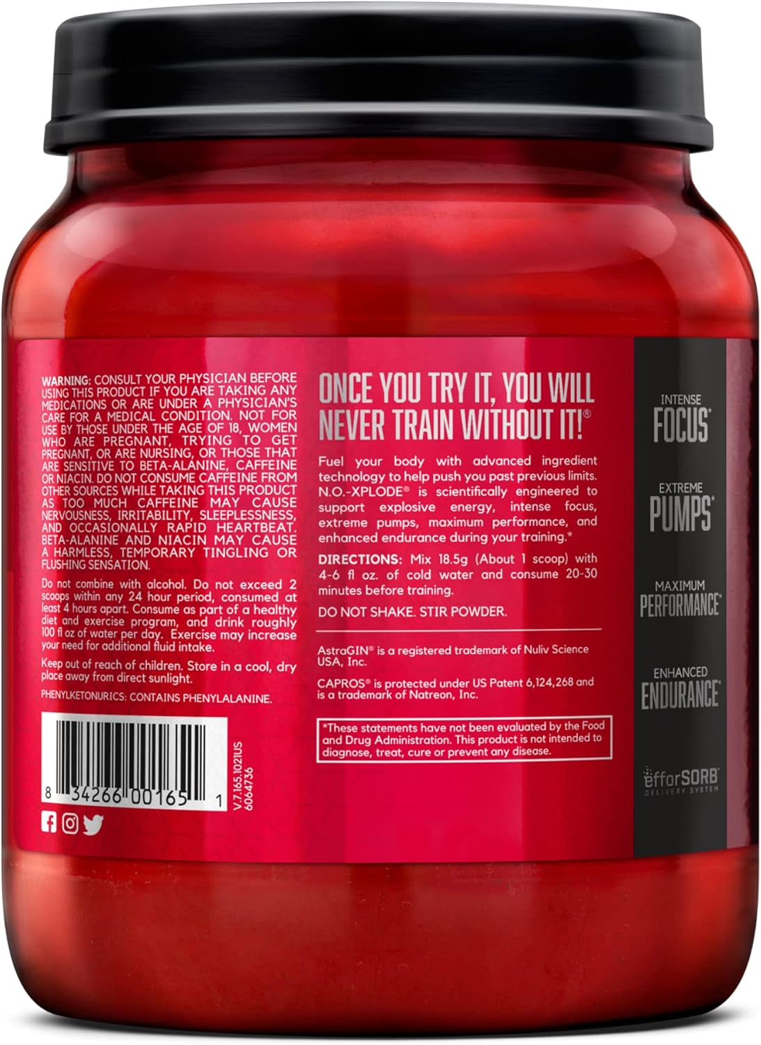 BSN N.O.-XPLODE Pre Workout Powder, Energy Supplement for Men and Women with Creatine and Beta-Alanine, Flavor: Fruit Punch, 30 Servings Nirvana Guru